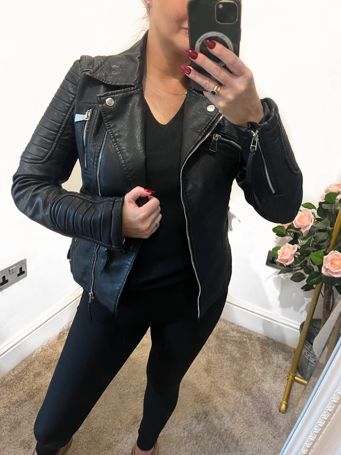 Faux Leather Biker Jacket