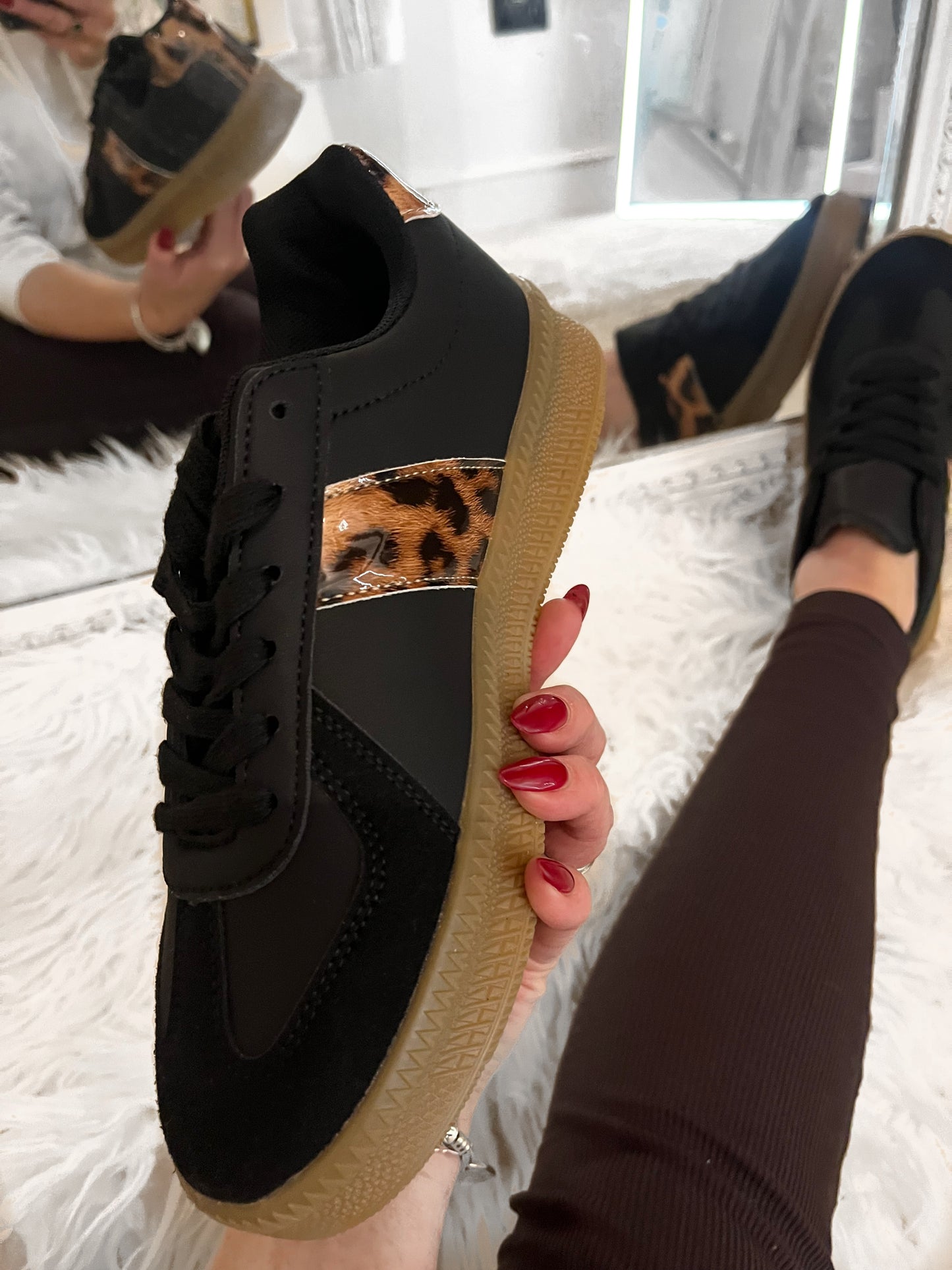 Black Leopard Trainers