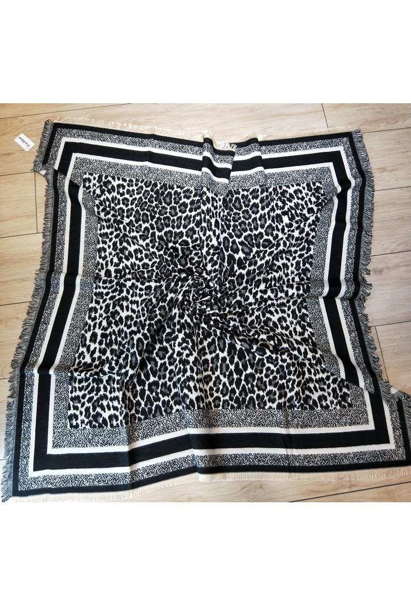 Leopard Print Scarf -Black