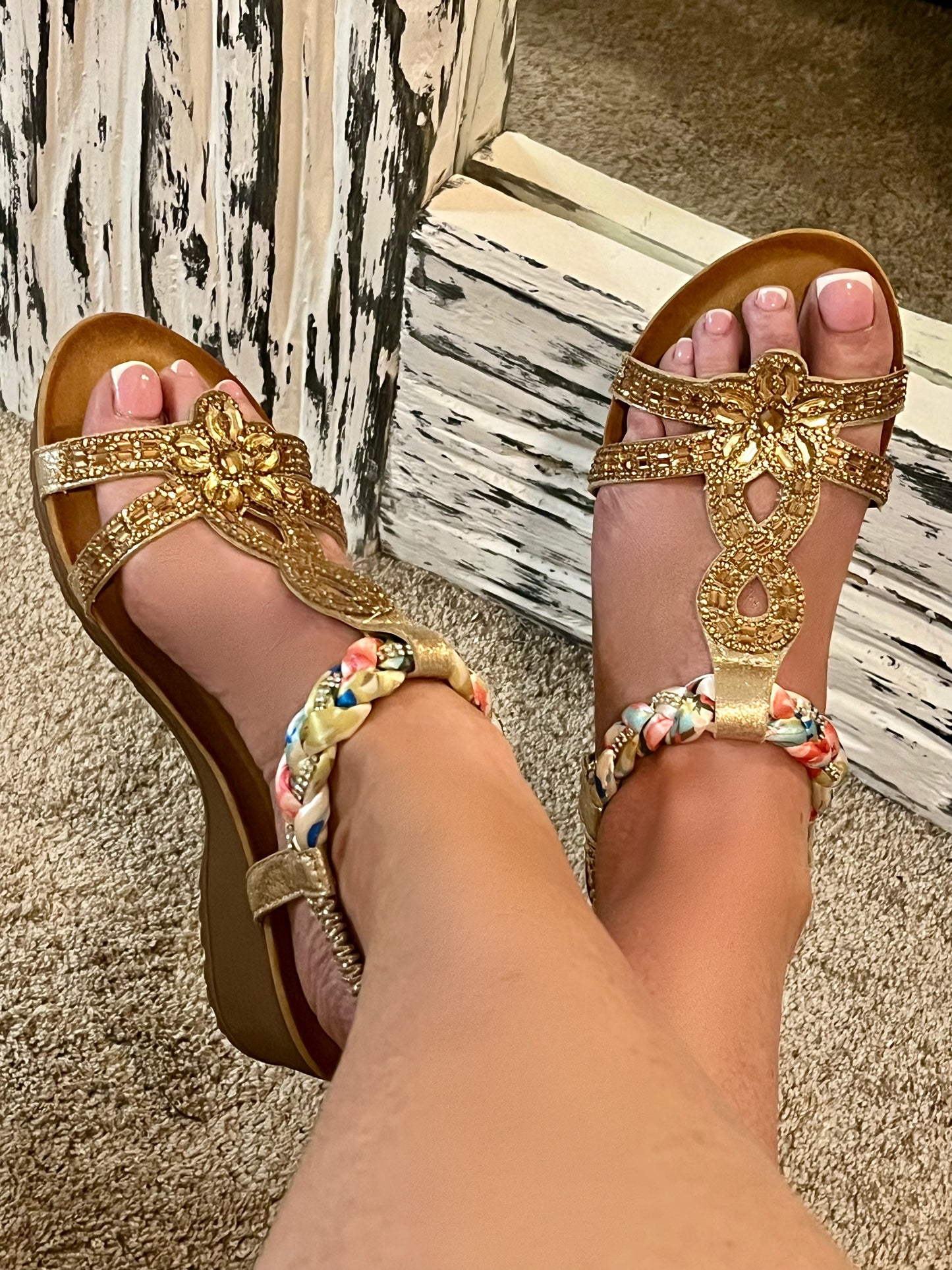 Rose Gold Comfort Wedges