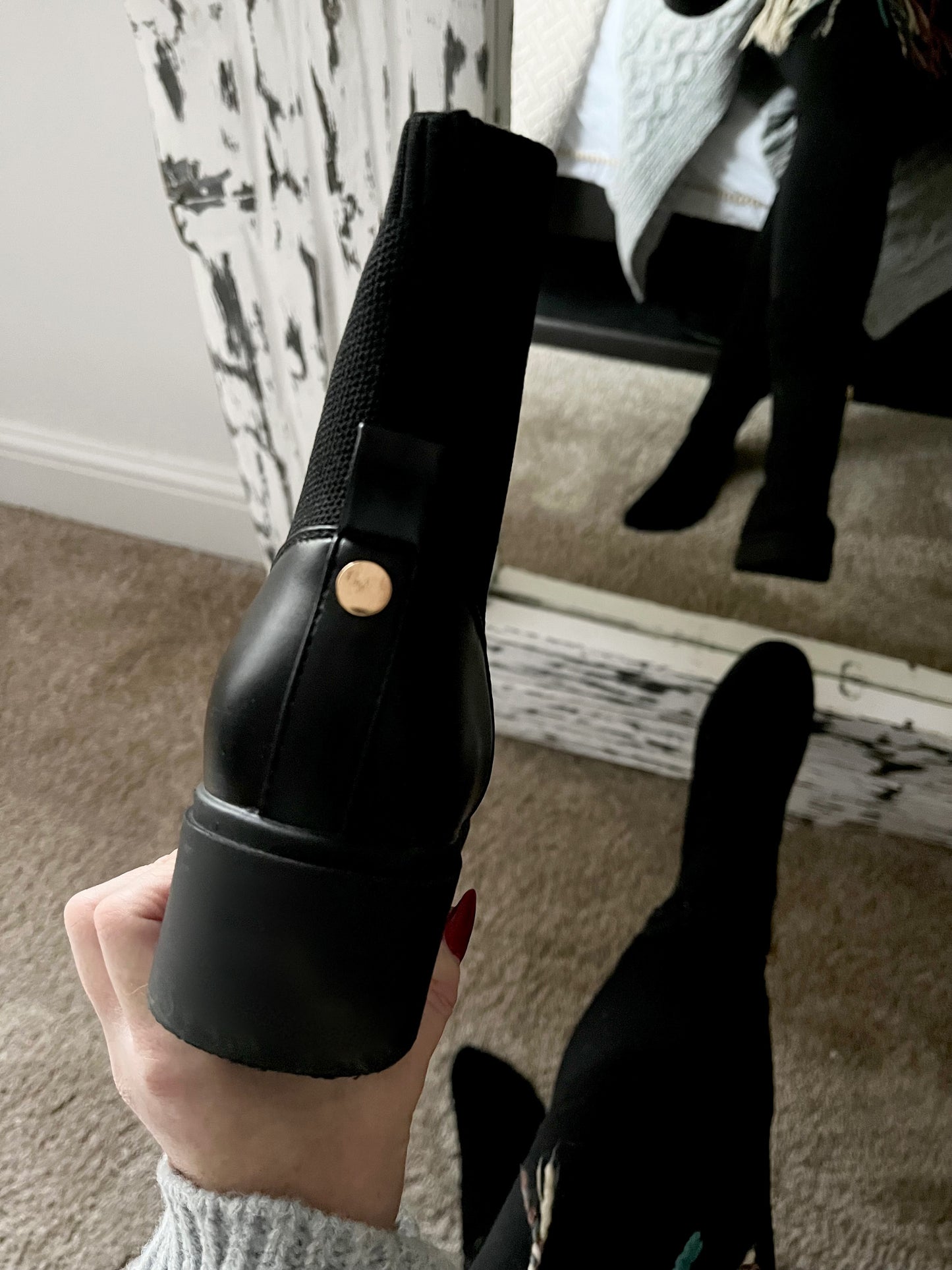 Black Flatform Sock Boots