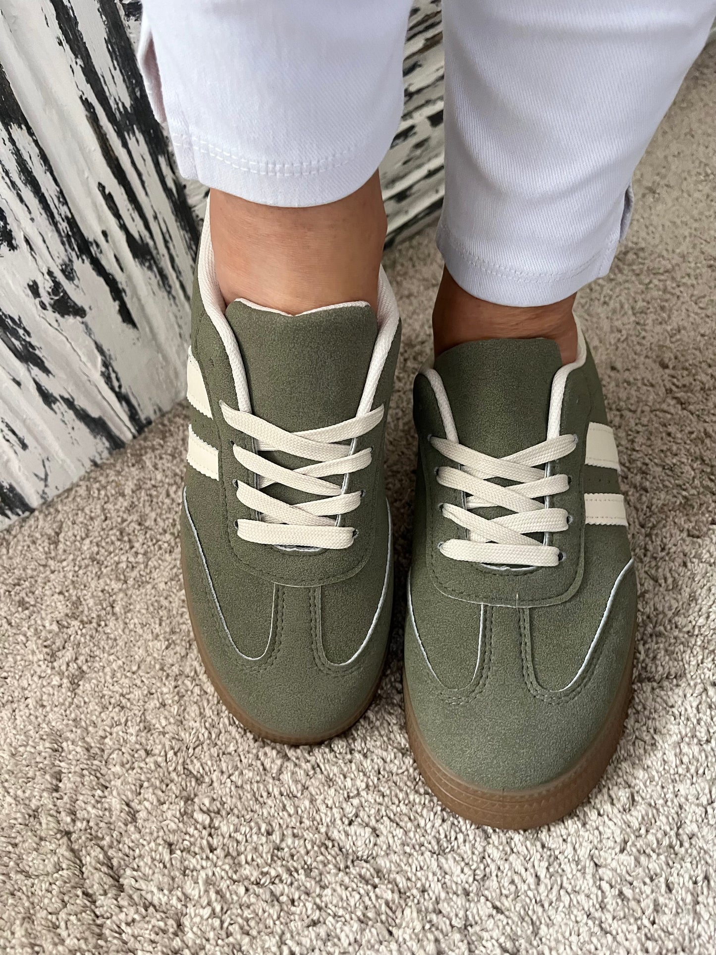 Sage Green Gumsole Trainers