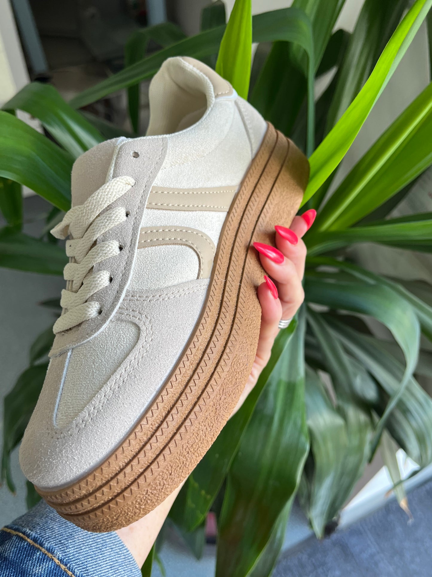 Beige Gumsole Trainers