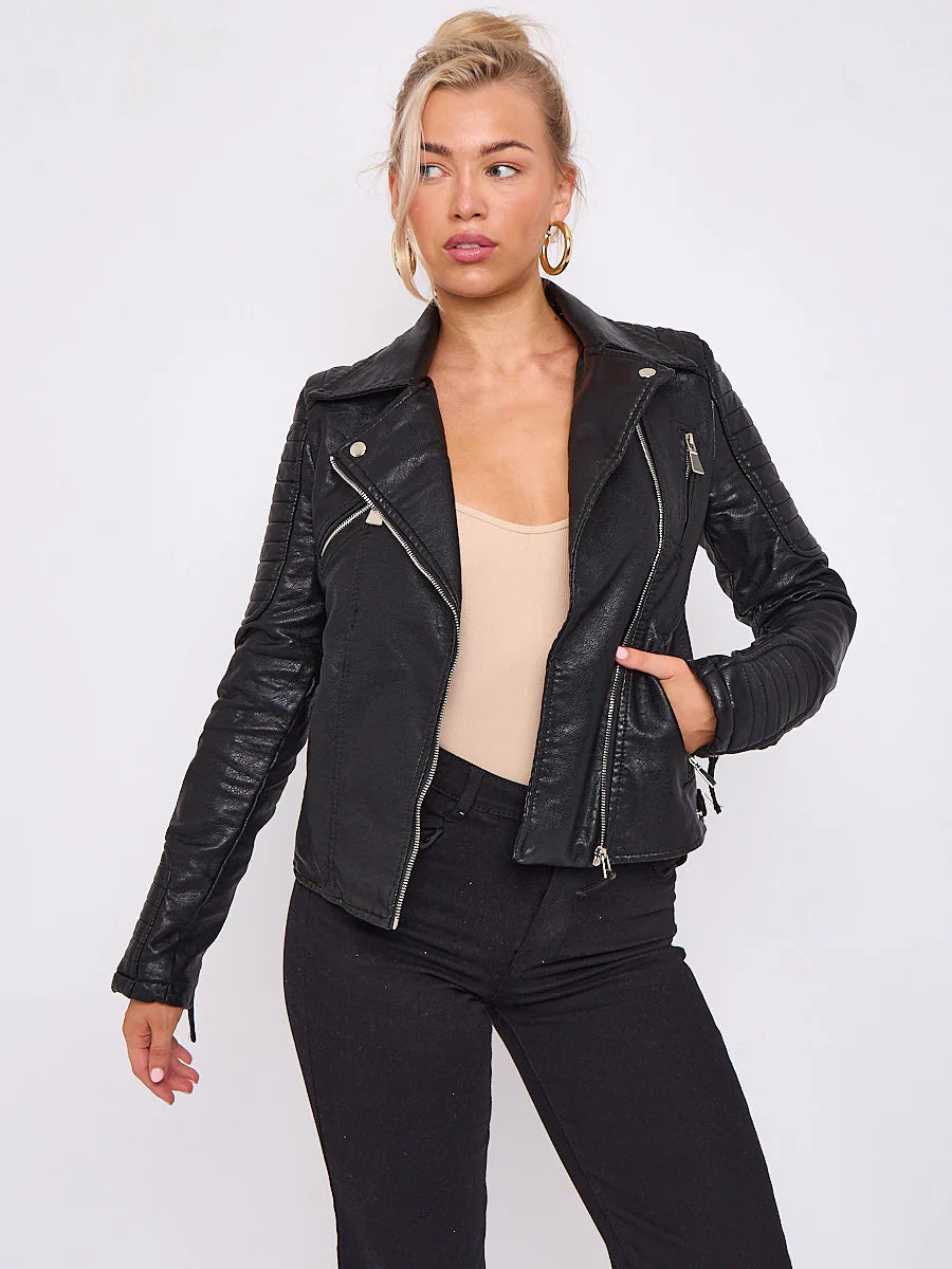 Faux Leather Biker Jacket