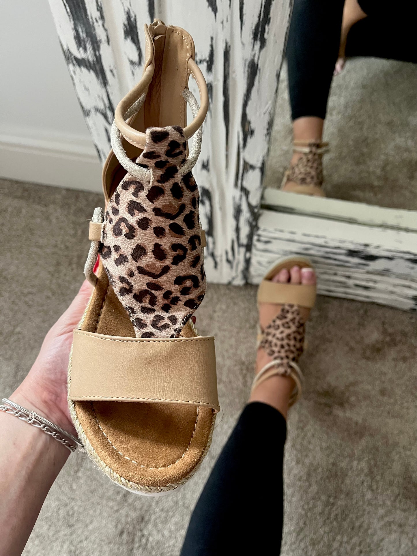 Leopard Wedges Sandals