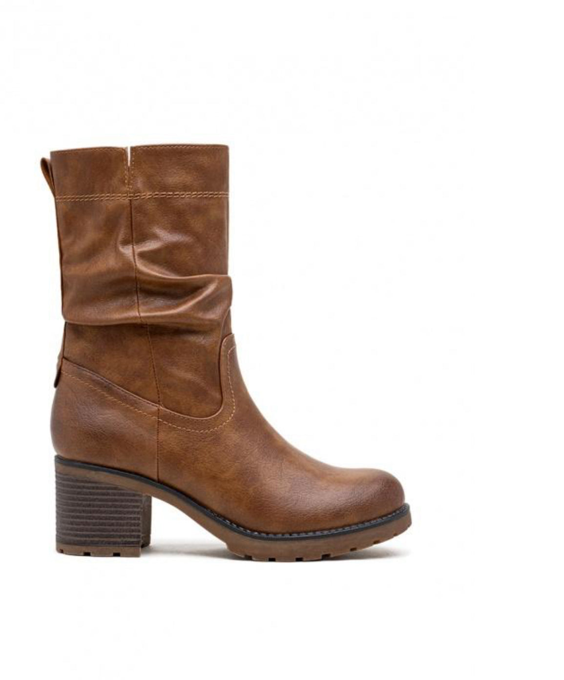 Distressed 3/4 Boots - Tan