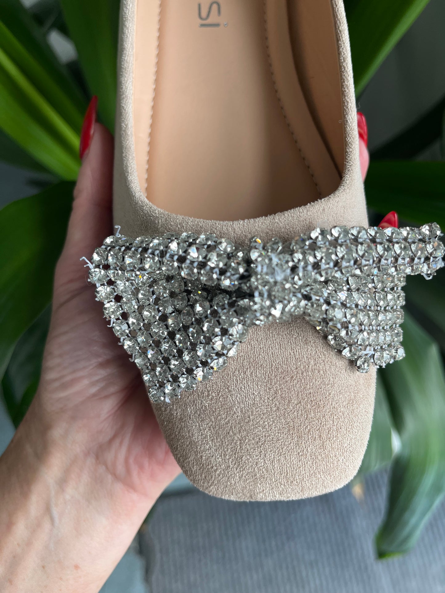 Diamante Bow Ballet shoes