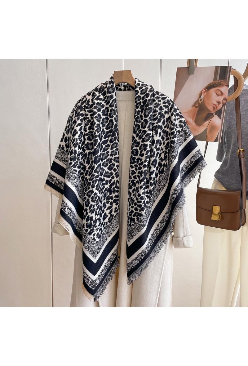 Leopard Print Scarf -Black