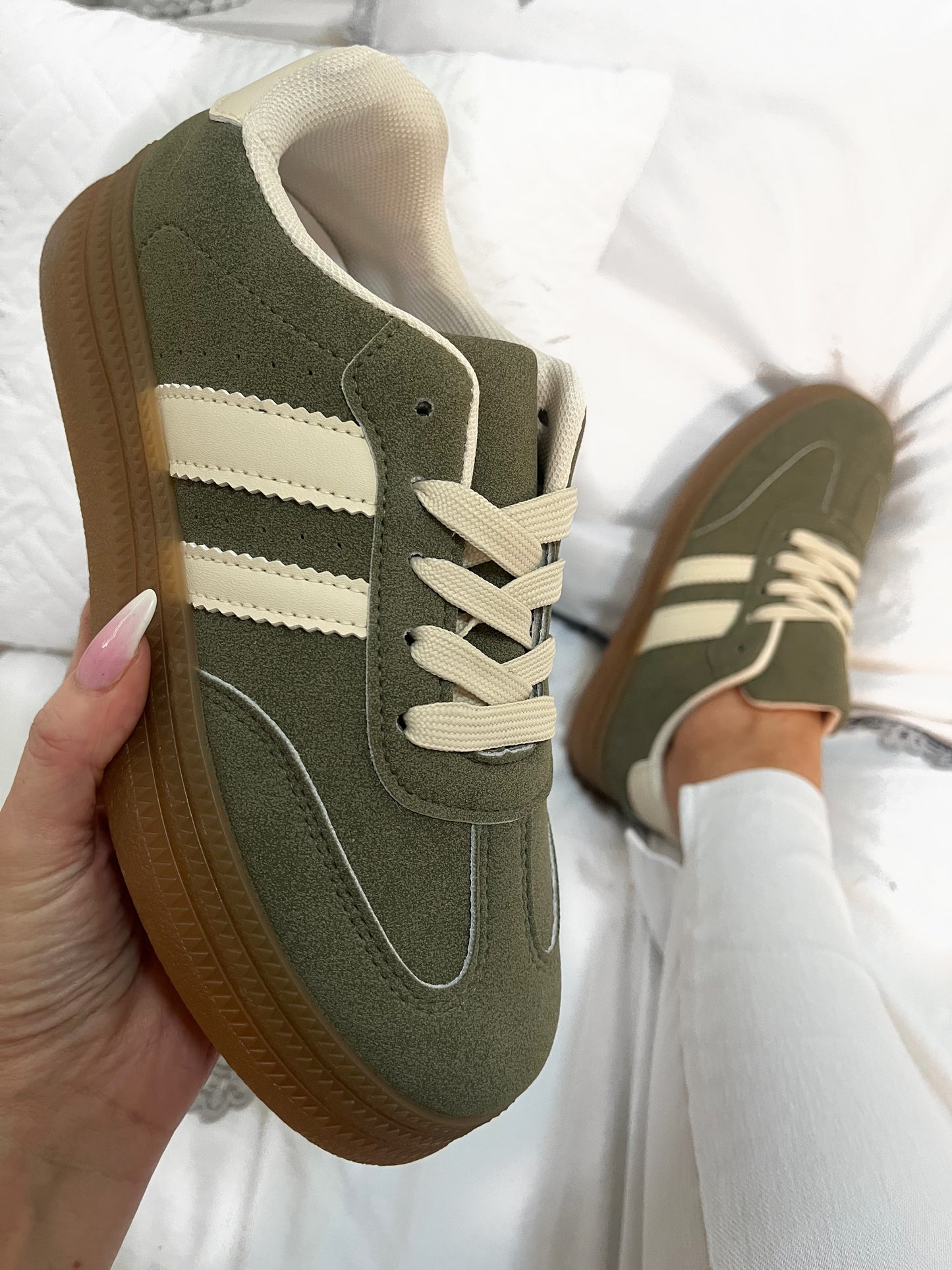 Sage Green Gumsole Trainers