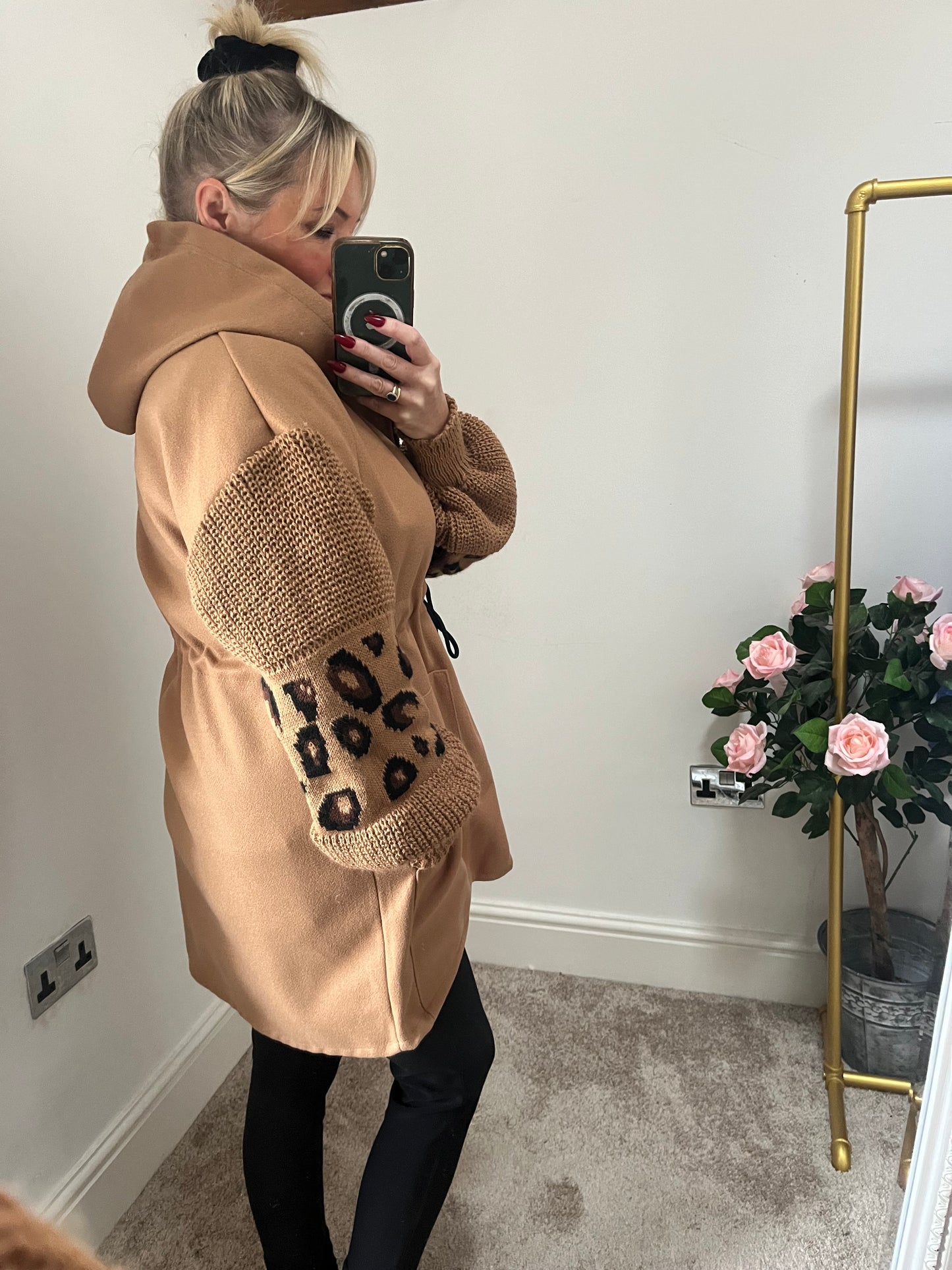 PLUS SIZE - Lina Drawstring Hoodie - CAMEL