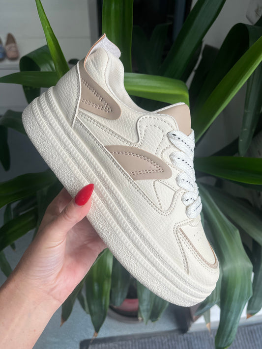 Beige Chunky Trainers