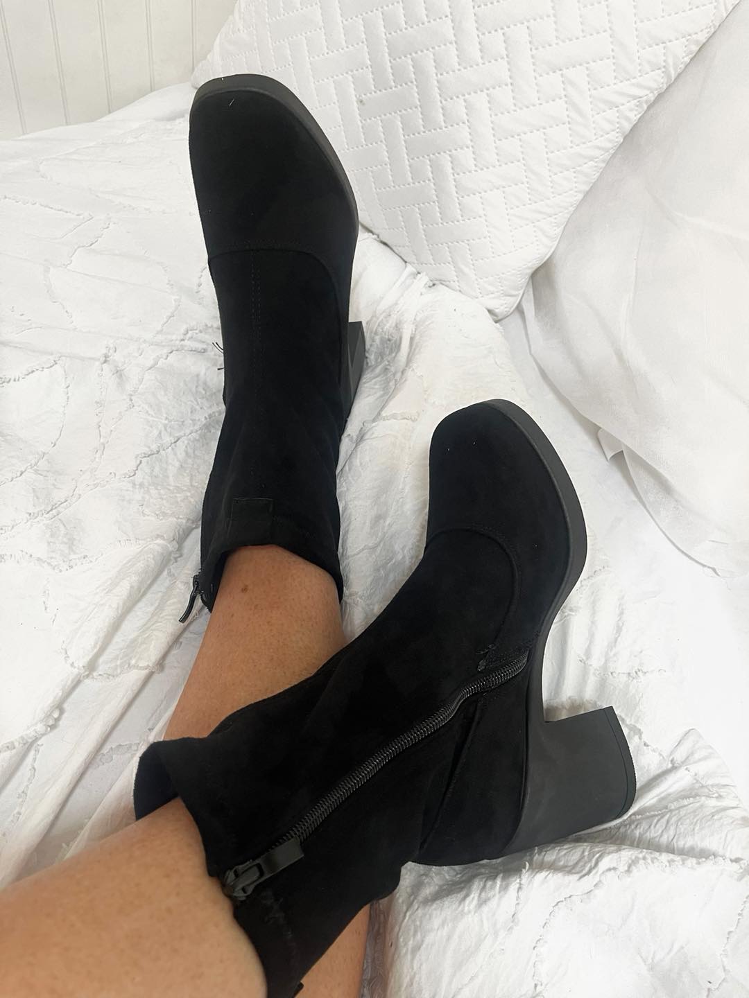 Suedette Block Heel Boots