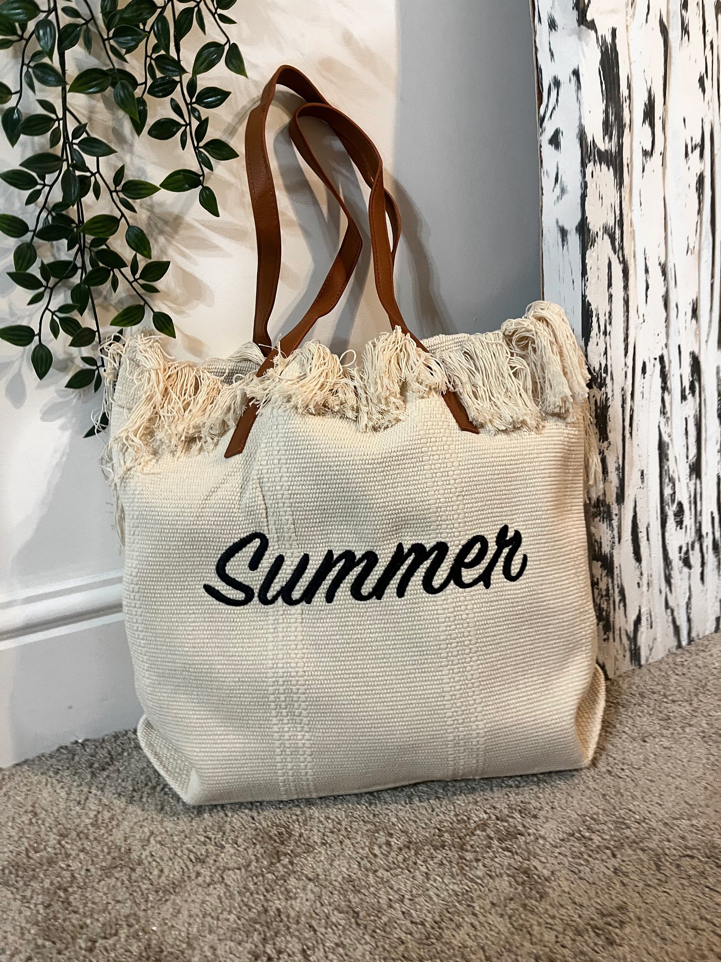 Summer Tote Beach Bag - Cream