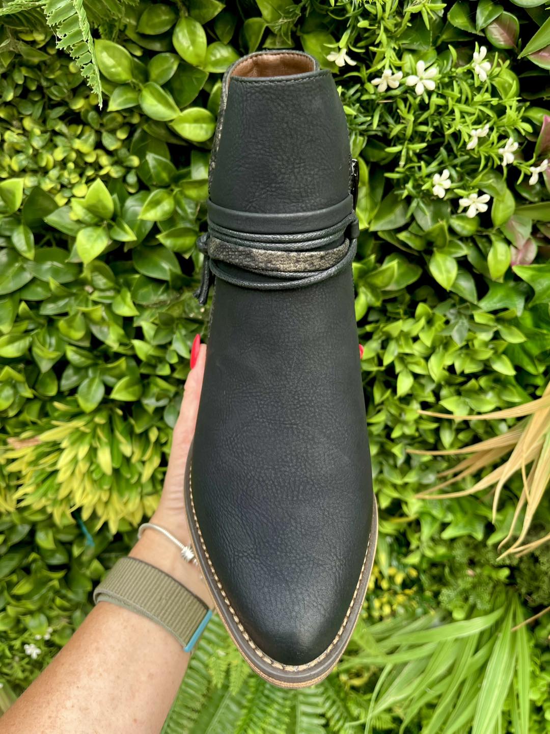 Black Western Leopard Ankle Boots