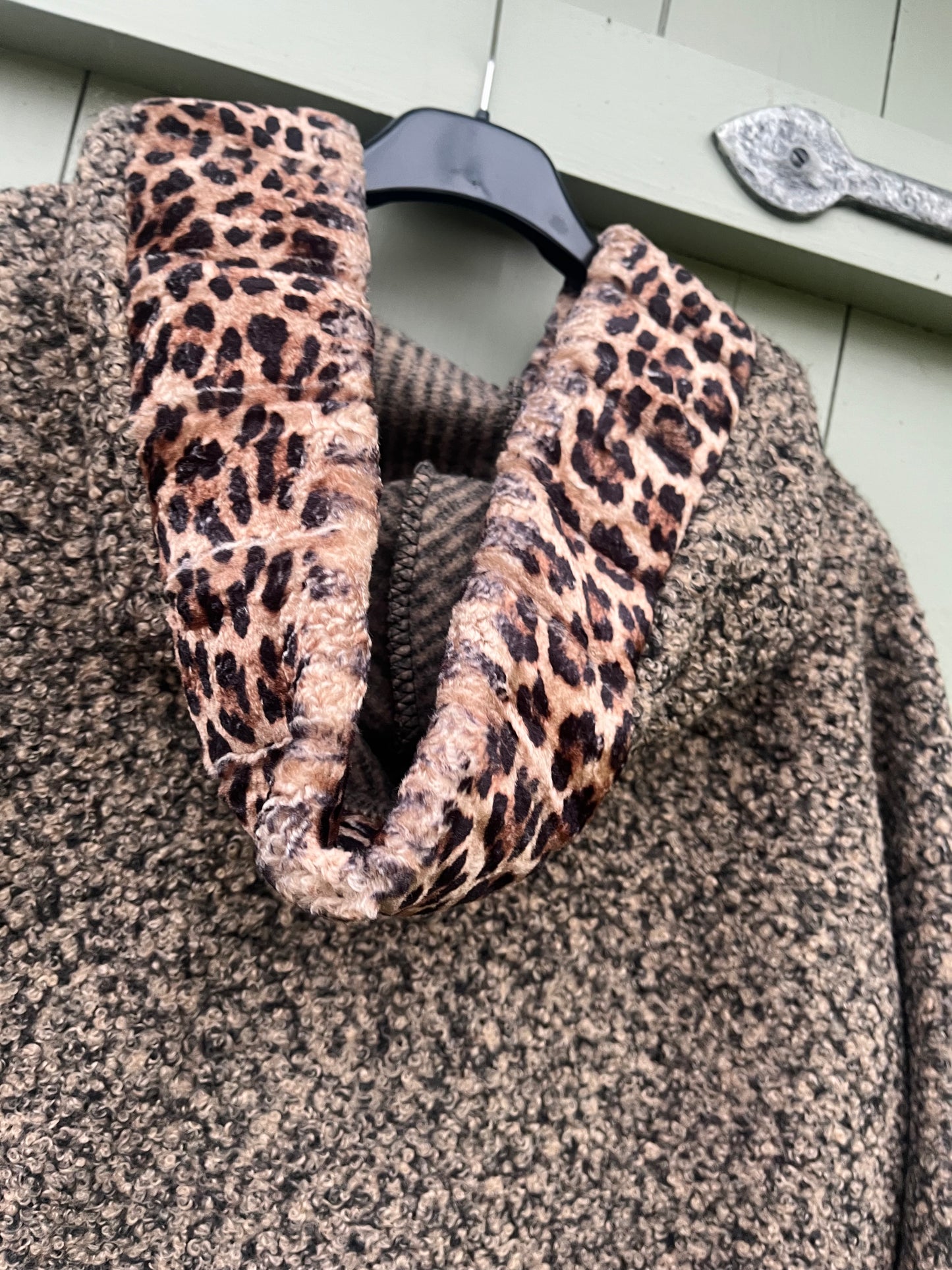 Plus Size Hooded Boucle Coatigan