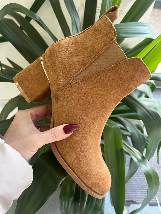 Tan Suedette Ankle Boots