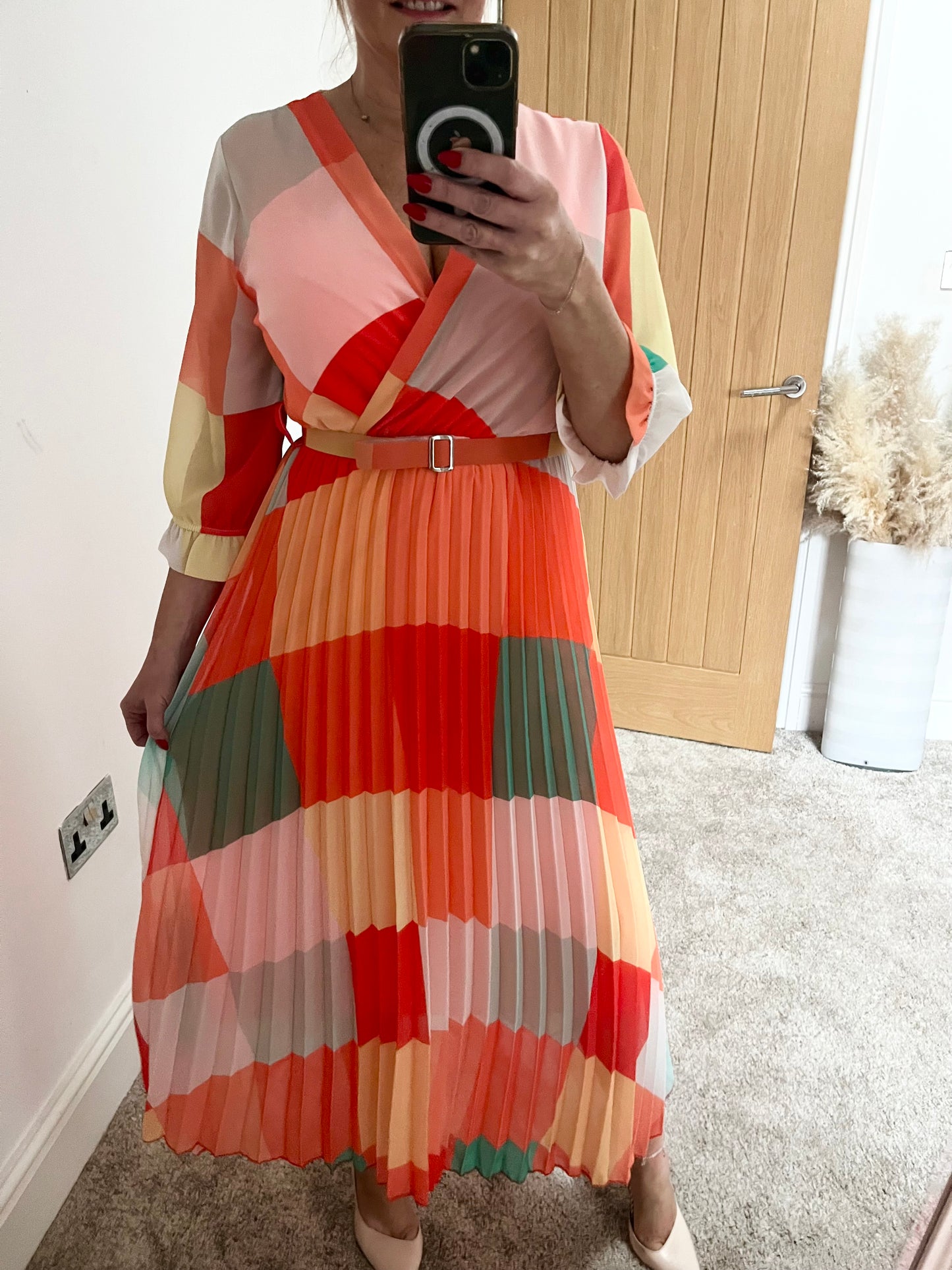 Orangina Pleated Maxi Dress