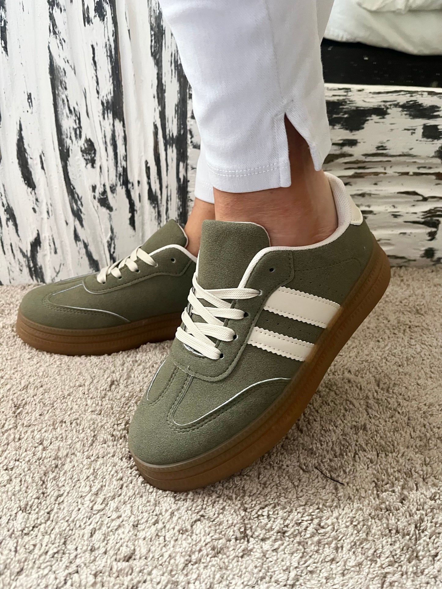 Sage Green Gumsole Trainers