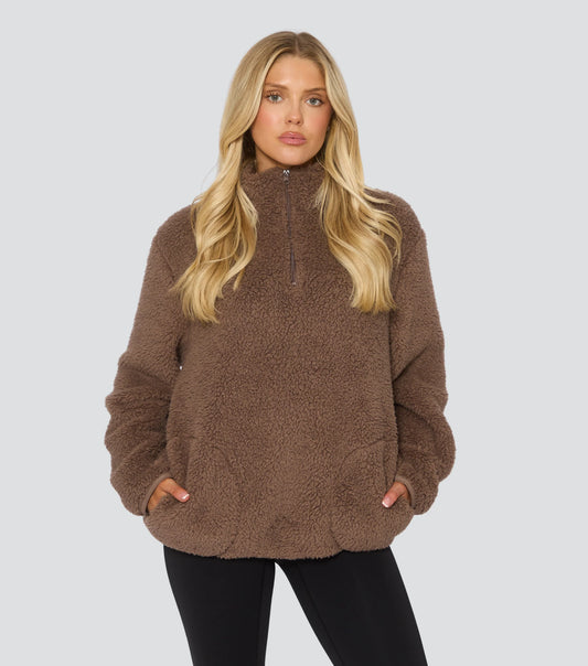 Mocha Borg 1/4 Zip Jumper