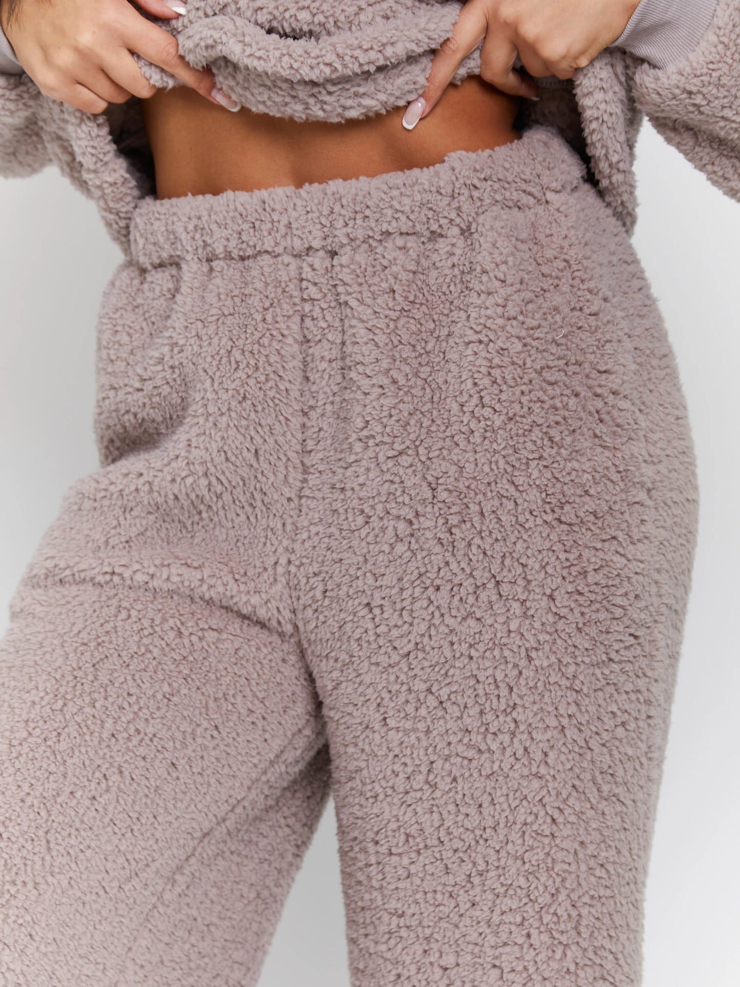Mink Borg Jumper & Wide Leg Lounge Set