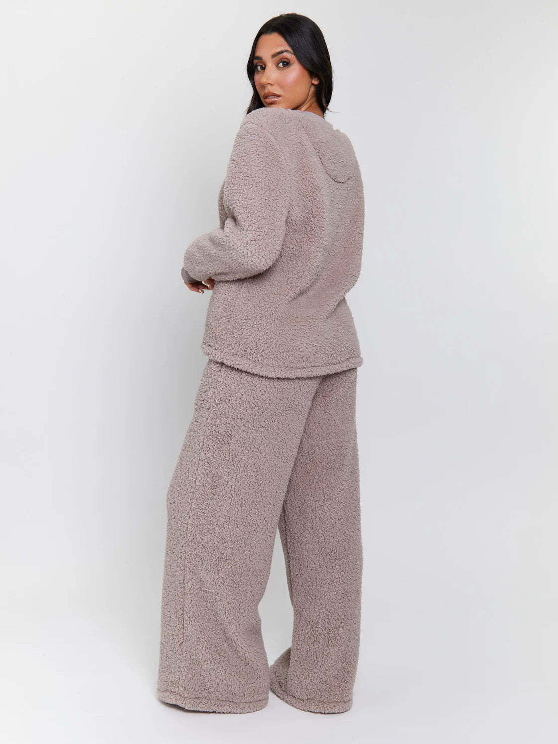Mink Borg Jumper & Wide Leg Lounge Set
