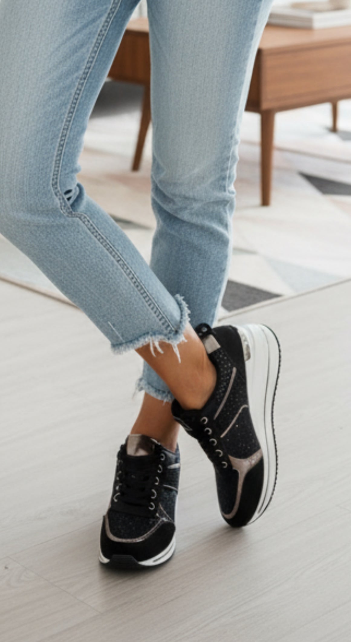 Black Wedge trainers