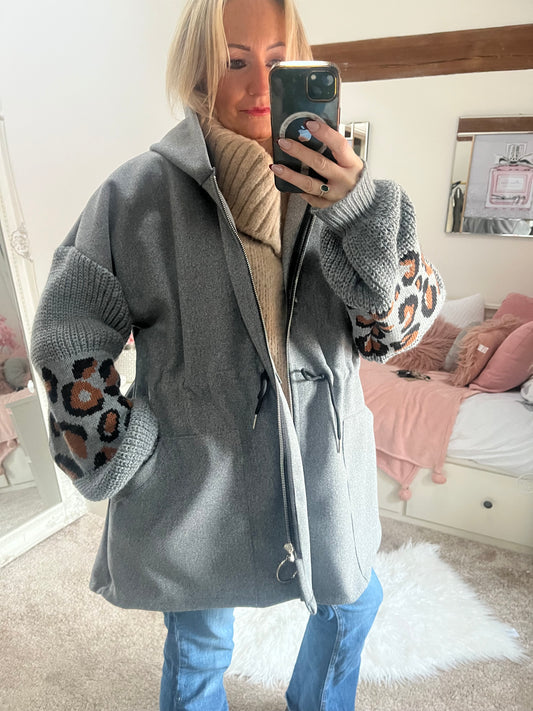 Plus Size Lina Snuggle Jacket - Dark Grey