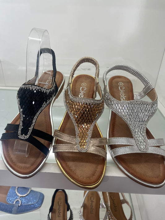 Diamante Sandals (3 colours)