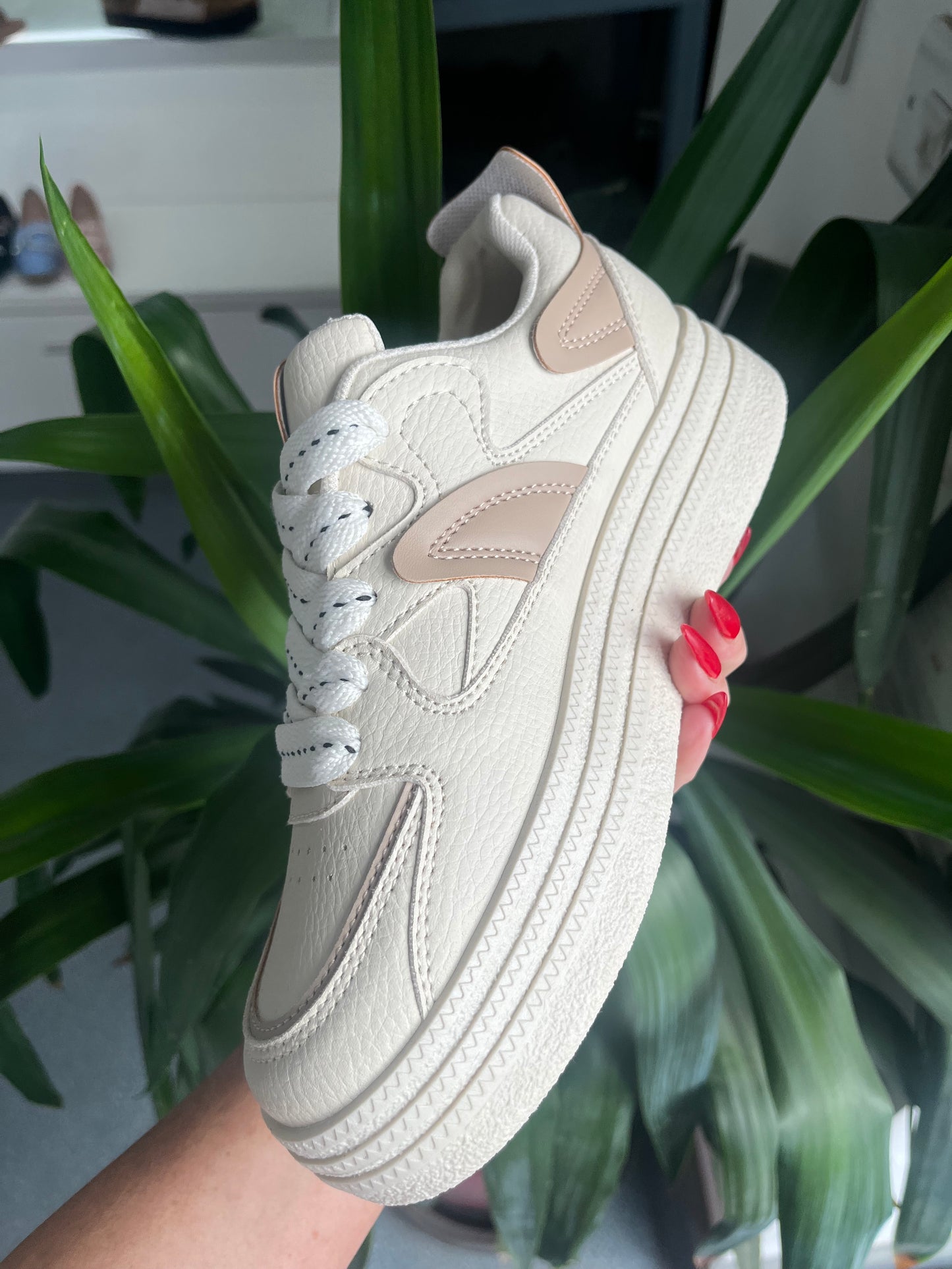 Beige Chunky Trainers