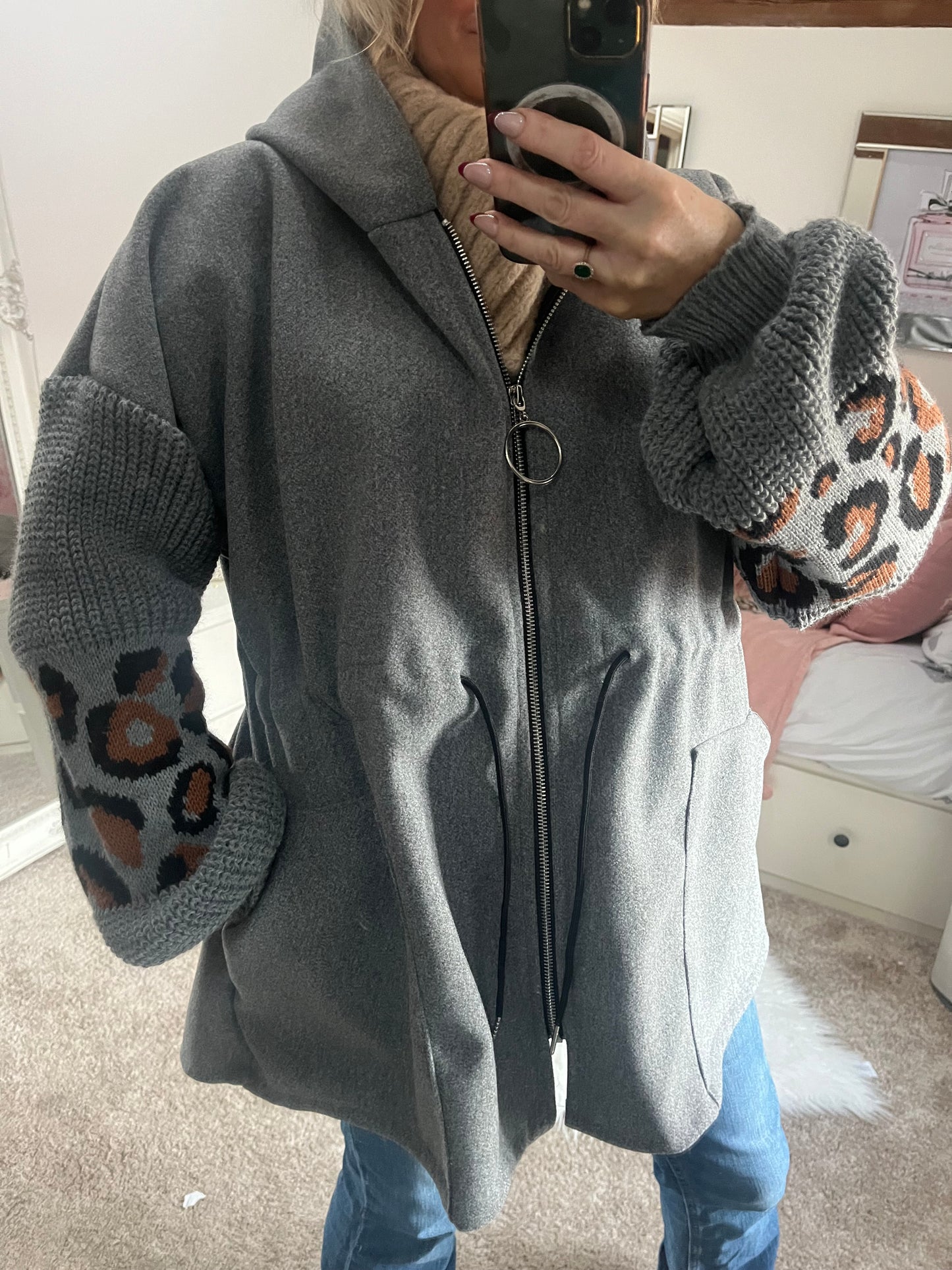 Plus Size Lina Snuggle Jacket - Dark Grey