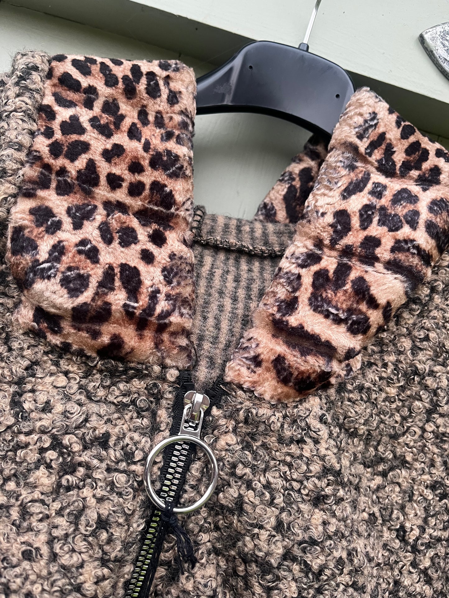 Plus Size Hooded Boucle Coatigan