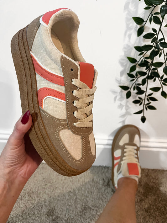 Gumsole Coral/Beige Trainers