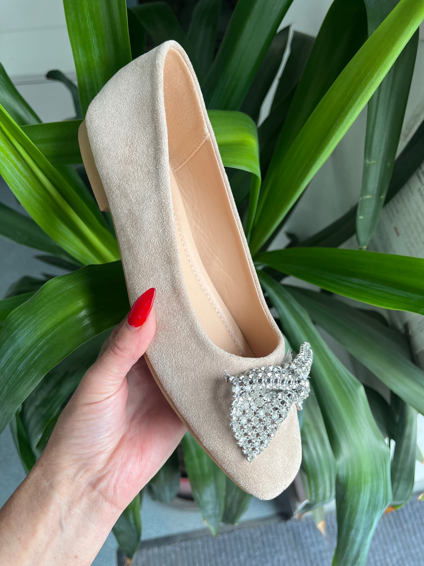 Diamante Bow Ballet shoes