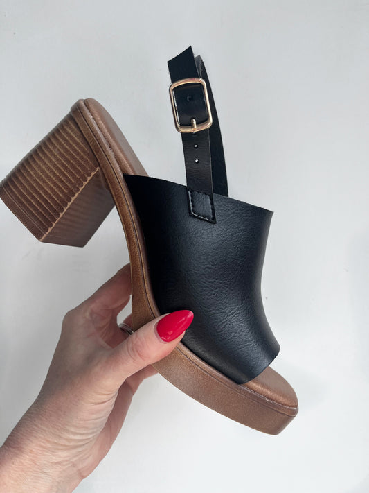 Retro Block Heels - Black