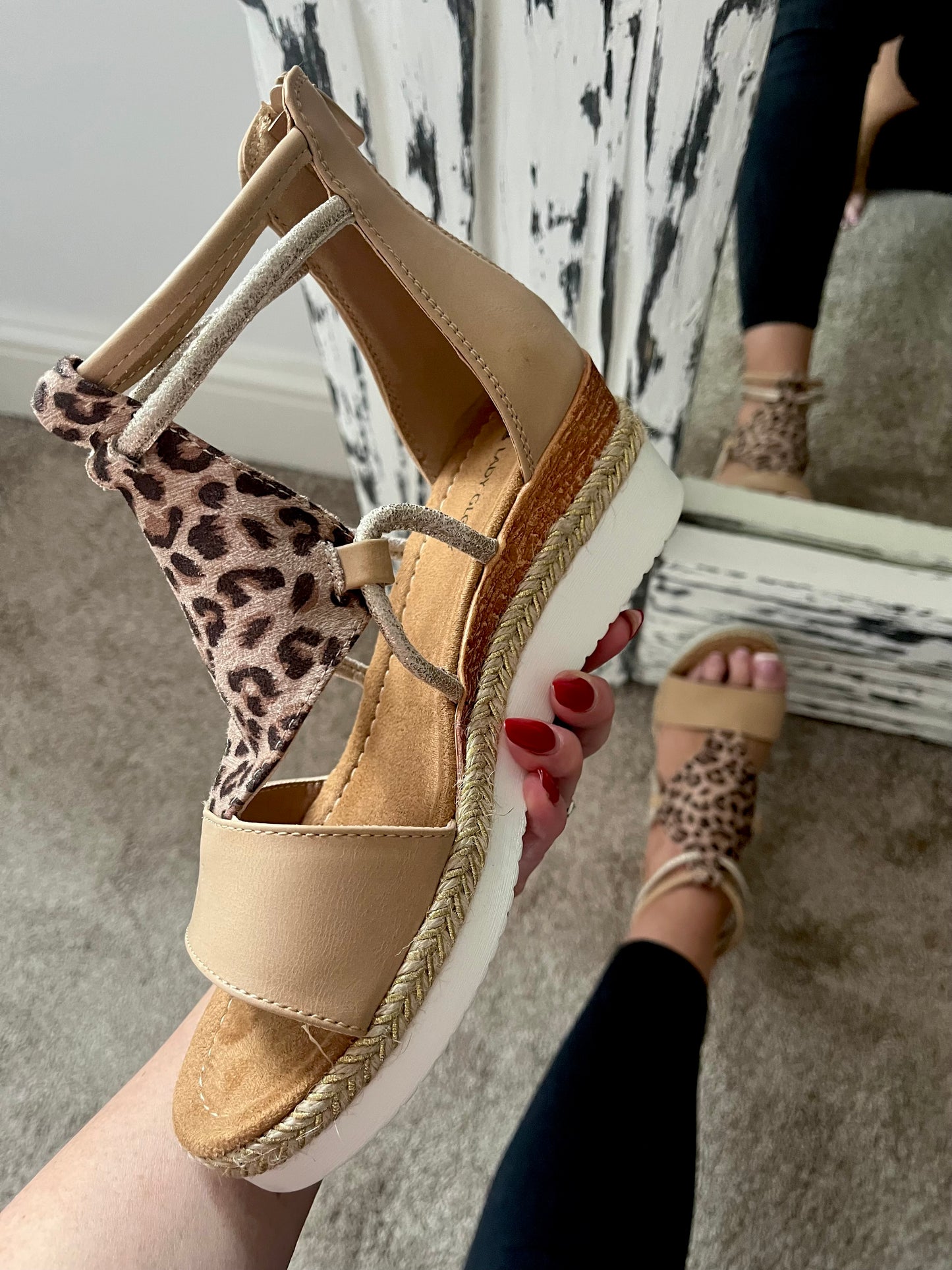 Leopard Wedges Sandals