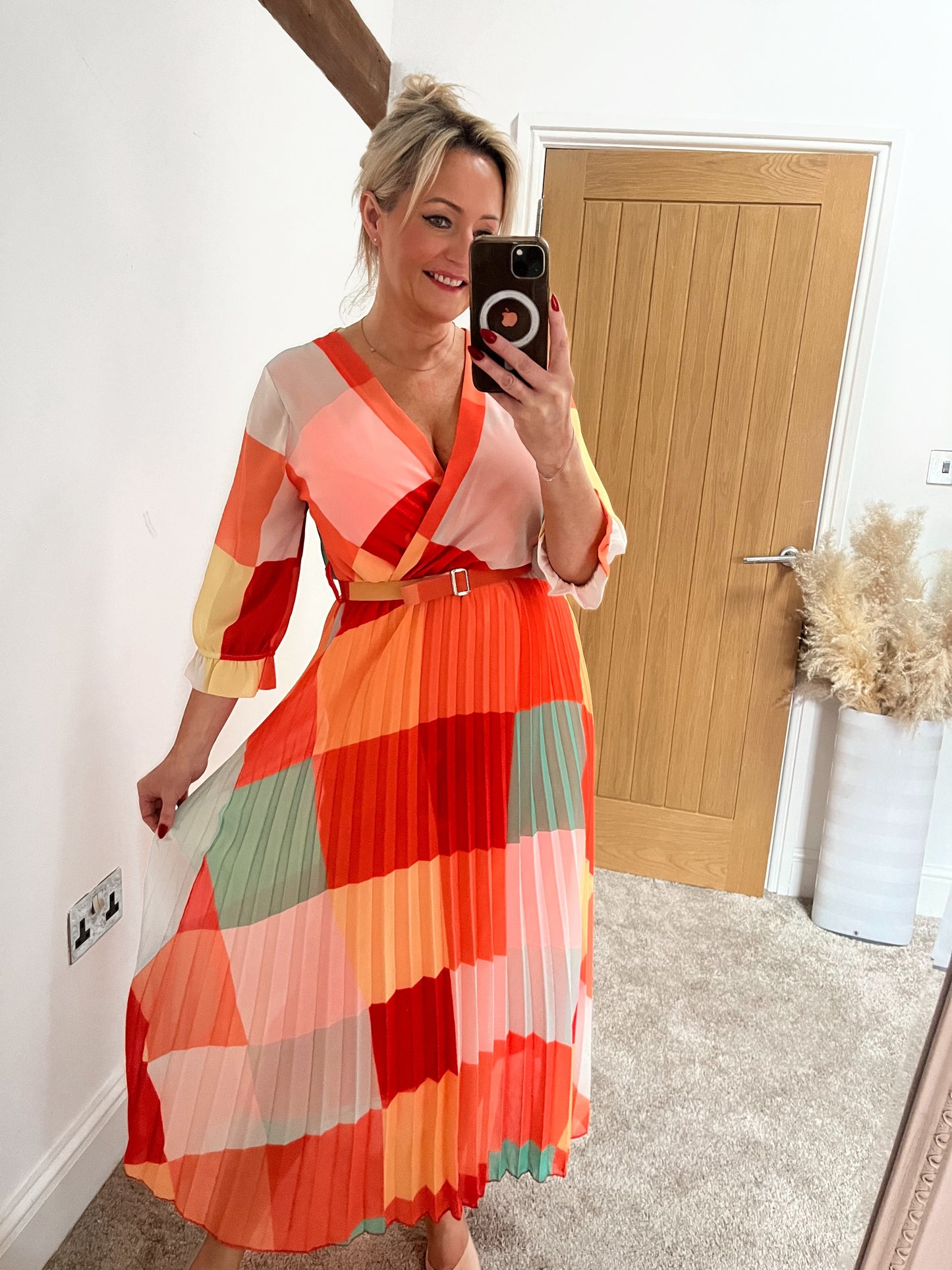 Orangina Pleated Maxi Dress