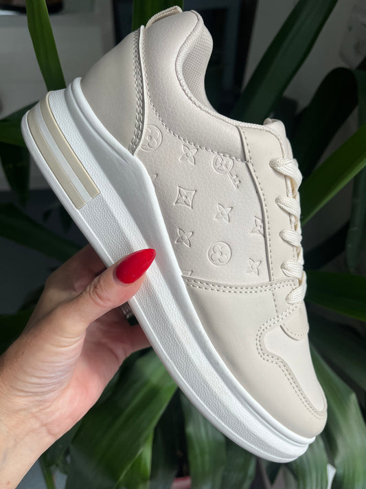 Designer Inspired Beige Trainers