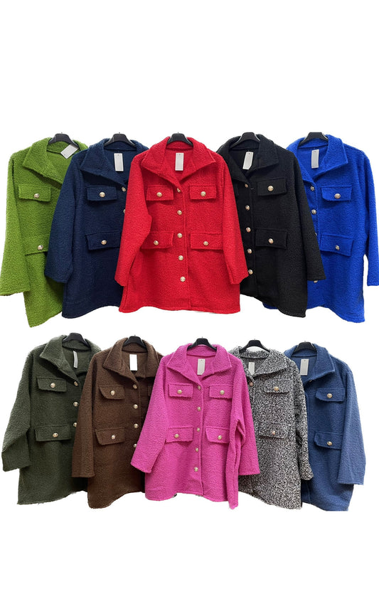 Plus size Boucle Blazer Coat