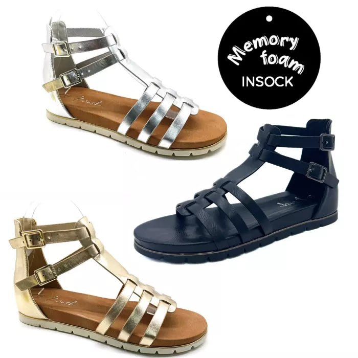 Flexi Sole - Gladiator Memory Foam Sandals